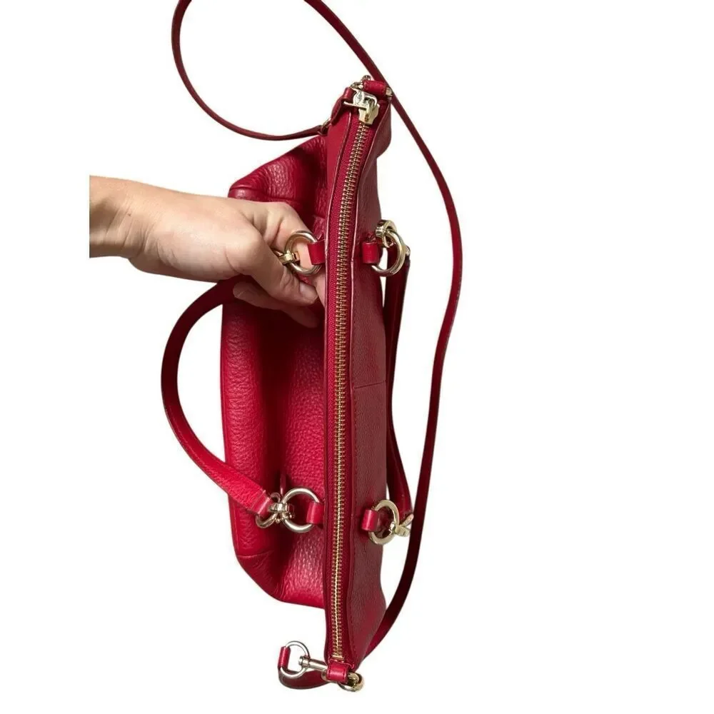 Coach Madison Prairie Red Pebbled Leather Satchel Bag Purse - Picture 10 of 14